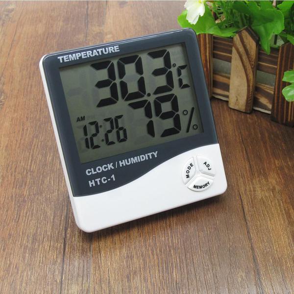 Relógio Digital com Higrômetro e Termômetro Despertador HTC-1 - Jiaxi