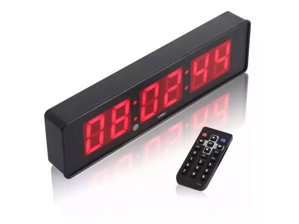Relógio Digital Cronômetro de Mesa Parede C/ Controle - Biashop
