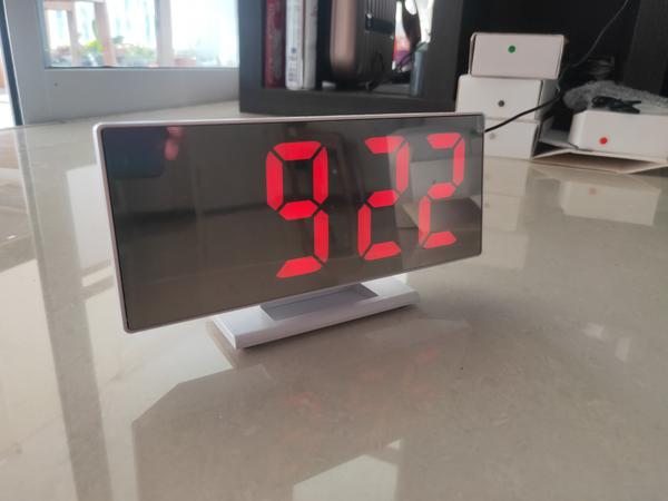 Relógio Digital de Led Mesa Espelho Calendário Temperatura Desperdator Usb - Xt