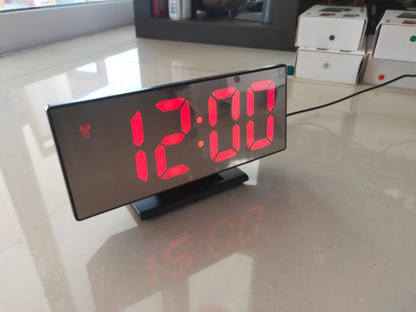 Relógio Digital de Led Mesa Espelho Calendário Temperatura Despertador - Xt
