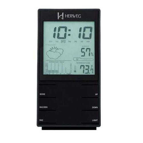 Relogio Digital de Mesa Herweg 2969 035 Termometro Higrometro