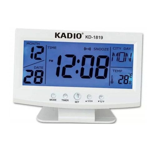 Relógio Digital Despertador com Temperatura e Data Lcd Luz Kadio Kd-1819