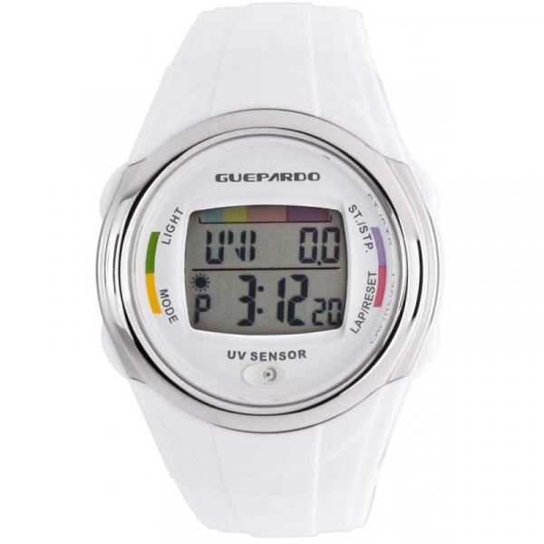 Relógio Digital Guepardo com Indicador de Intensidade Ultravioleta UV Master White