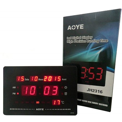 Relogio Digital Led com Calendario Termometro Medidor de Temperatura Alarme e Despertador de Mesa e Parede Bivolt