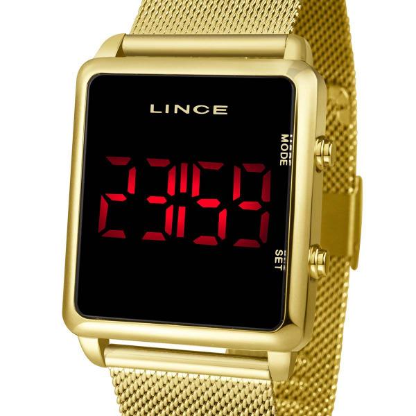 Relógio Digital Led Lince Feminino MDG4596L PXKX Dourado