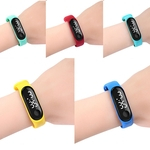 Relógio Digital LED Luxo Touch Screen Silicone Strap Relógio De Pulso Preto