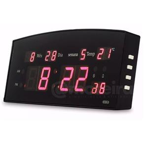 Relógio Digital Mesa Temperatura Calendário Alarme