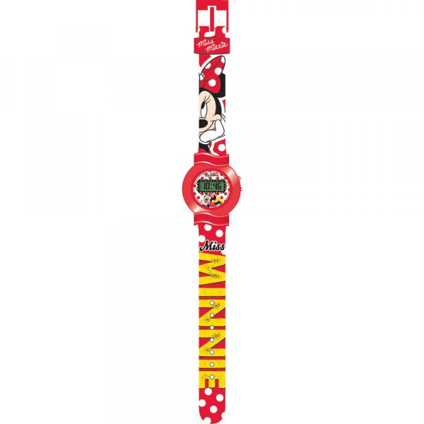 Relógio Digital Minnie Intek com Pulseira Amarela