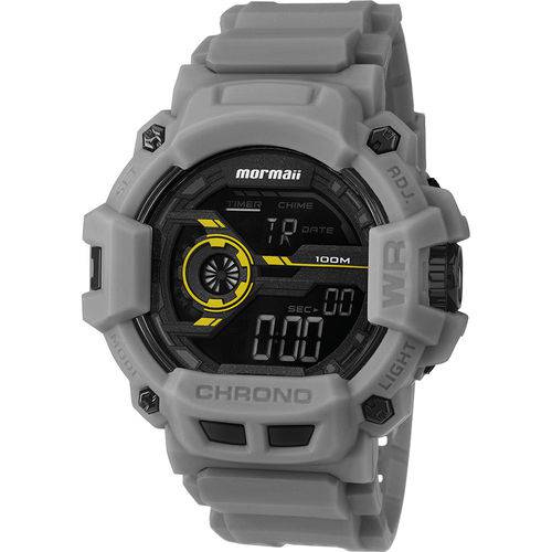 Relógio Digital Mormaii a Prova D'água Acqua Pro Adventure Mo1105ab/8y Masc Cinza/amarelo