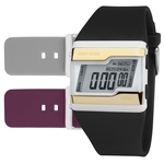Relógio digital Mormaii troca pulseira dourado fzw/t8d