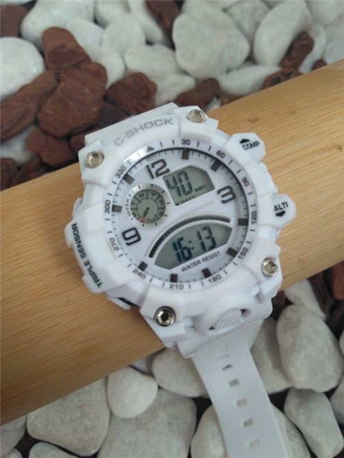 Relógio Digital Shock Branco 4310