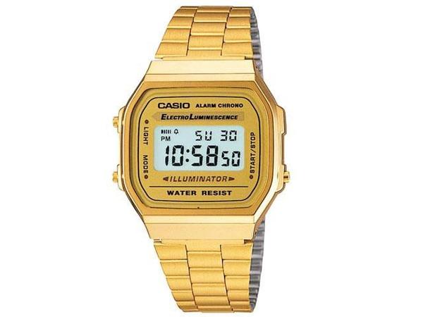 Relogio Digital Unisex Vintage A168 Dourado - Oficina dos Relógios