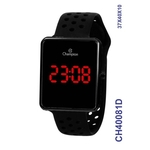 Relógio Digital Unissex Champion Preto CH40081D Quadrado pulseira de silicone