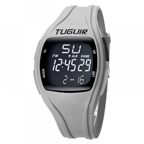 Relógio Digital Unissex Tuguir TG1602 Cinza Preto Esportivo