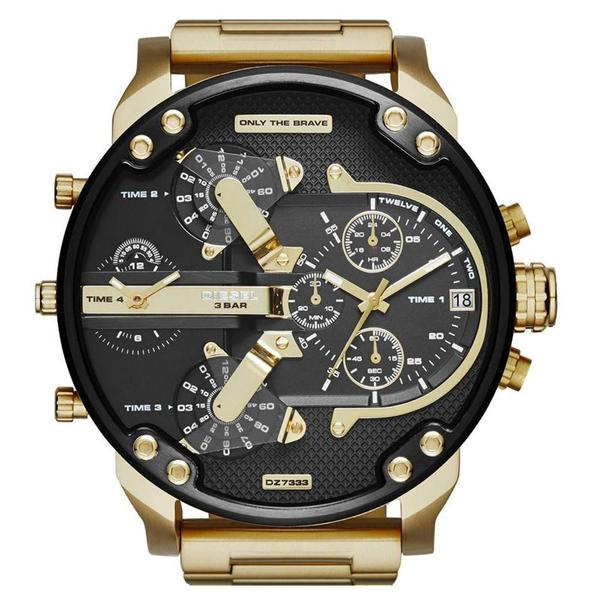 Relógio Diiesel Dz7333 Masculino Original Dourado e Preto