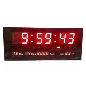 Relógio Display de Parede com Termômetro e Calendário