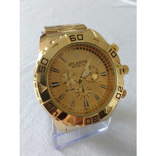 Relógio Dourado Original G3243 Masculino Atlantis