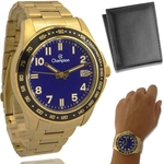 Relógio Dourado Ouro Masculino Champion CA31328A Prova d'água e com 1 ano de garantia + carteira