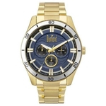 Relógio Dumont Masculino Dourado E Azul Du6p29ace/4a