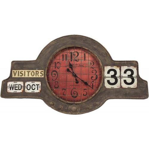 Relógio e Calendário Parede Metal Mostred Goods Br 60x109x7cm