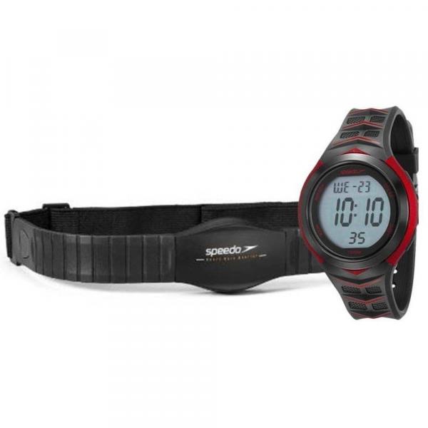 Relógio e Monitor Cardíaco Speedo 80621G0EVNP1 - Preto e Vermelho - Speedo Relógios