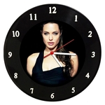Relógio Em Disco De Vinil - Angelina Jolie - Mr. Rock