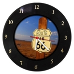 Relógio Em Disco De Vinil - Route 66 - Mr. Rock