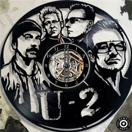 Relógio em Disco de Vinil - U2