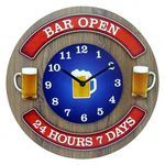 Relógio em Mdf - Bar Open - 35 Cm de Diâmetro