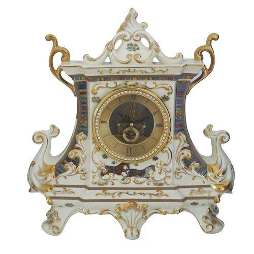 Relógio em Porcelana Italiano Detalhes em Dourado