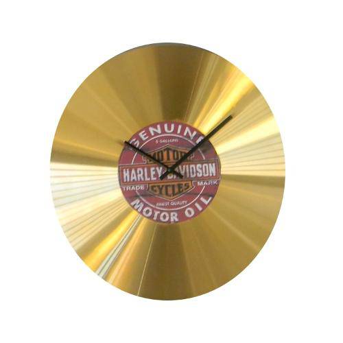 Relógio em Vinil Harley Davidson Dourado