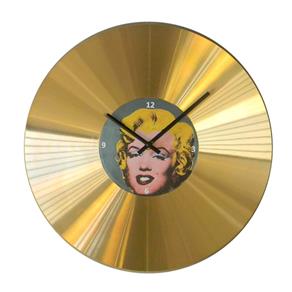 Relógio em Vinil Marilyn Monroe Dourado