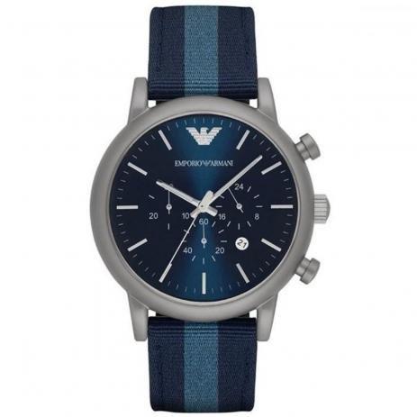 Relógio Empório Armani AR1949 Azul Tecido 43mm Analógico - Emporio Armani