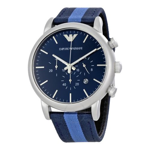 Relógio Empório Armani AR1949 Azul Tecido 43mm Analógico