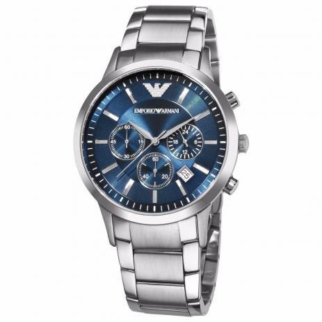 Relógio Empório Armani Ar2448 Aço Escovado Azul - Emporio Armani