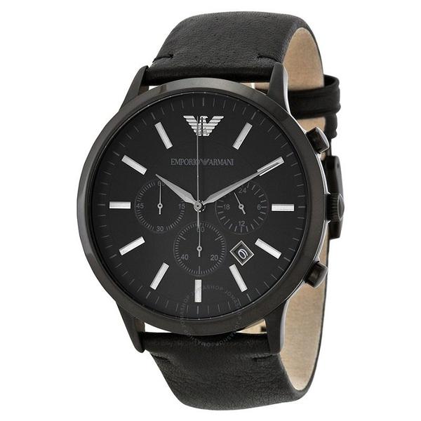 Relógio Emporio Armani Ar2461 Original Couro Preto