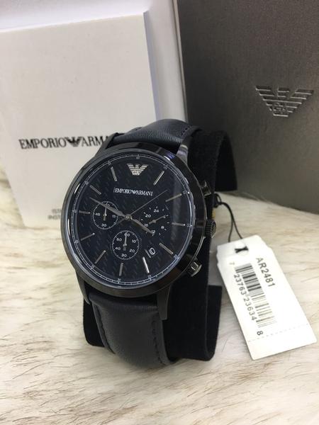 Relógio Emporio Armani Ar2481 Original Couro Preto