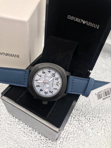 Relogio Emporio Armani AR6086 Couro Esporte Mens Watch