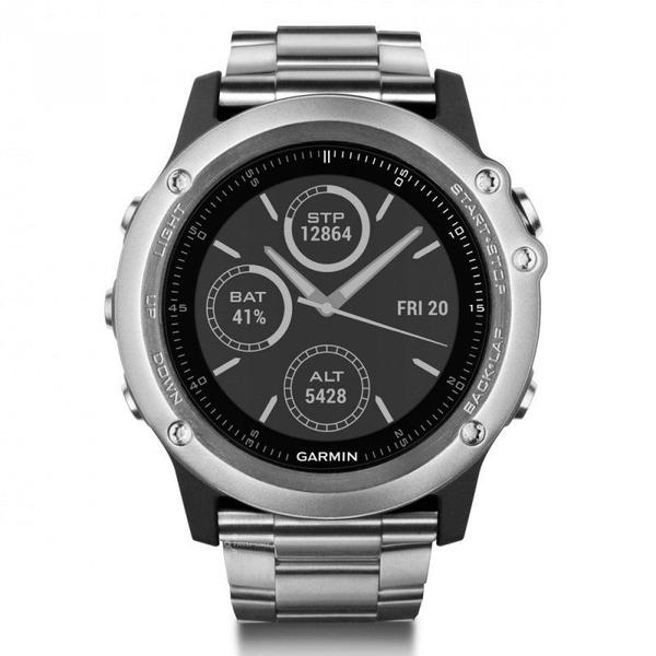 Relógio Esportivo Garmin Fenix 3 Safira Titânio com Pulseira em Metal