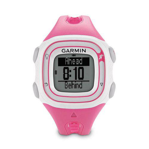 Relógio Esportivo Garmin Forerunner 10 com GPS, Monitor de Frequência Cardíaca Rosa e Branco