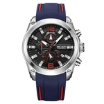 Relógio Esportivo Luminoso de Quartz à Prova d'àgua com calendário Megir 2063G - Azul - 60