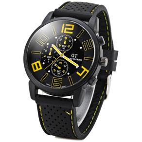 Relógio Esportivo Masculino com Pulseira de Silicone – GT (Amarelo)