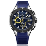 Relógio Esportivo Multifuncional de Quartz à Prova d'àgua com Pulseira de silicone MEGIR-2053G - Azul - 60