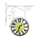 Relógio Estação Dupla Face Retrô Vintage Decorativo Branco 27cm de diametro