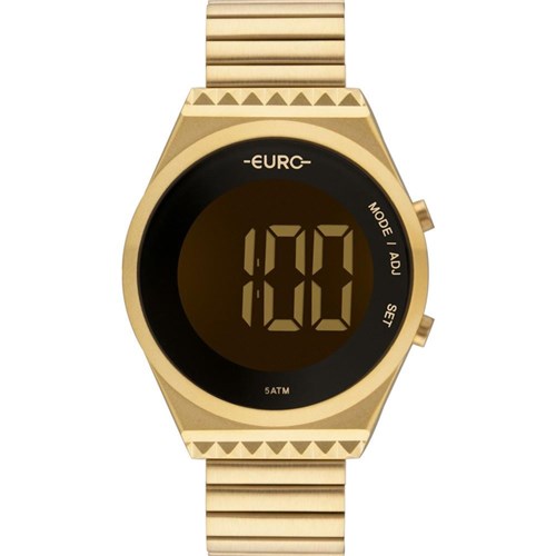 Relógio Euro Digital Feminino Dourado Novo Eubjt016aa/4D