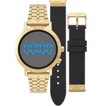 Relógio Euro Digital Ref.EUBJ3407AA - Duas Opções Pulseira - Preto/Dourado