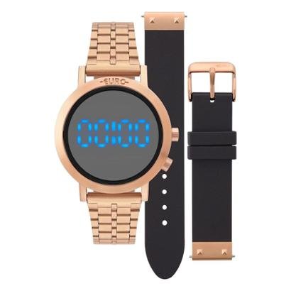 Relógio Euro Digital Rosé Fashion Fit Feminino