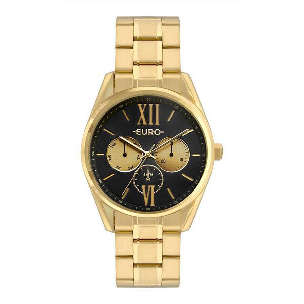 Relógio Euro EU6P79AD/4P Multi Glow feminino dourado mostrador preto