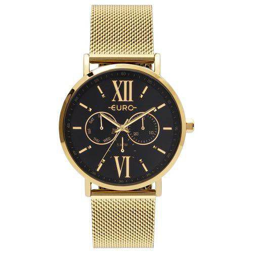 Relógio Euro EU6P29AHC/4P Multi Glow Feminino Dourado Mostrador Preto