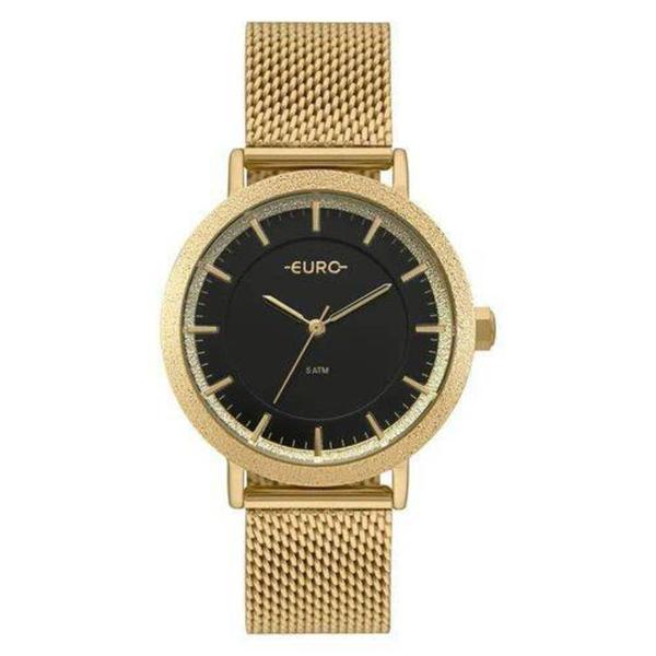 Relógio Euro Feminino Dourado Fundo Preto Eu2036ymg/4P